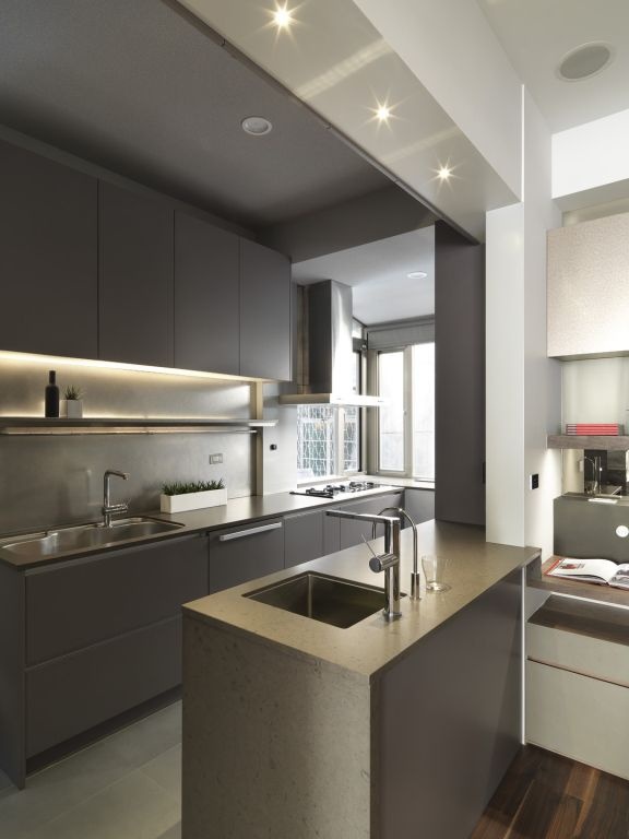 100平米现代风格二居室厨房装修效果图片