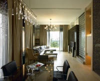 美式木制别墅室内客厅设计效果图