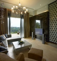 美式木制别墅室内客厅设计效果图