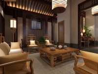 中式风格四居室装修效果设计图