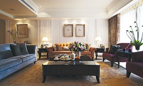 美式古典风格客厅设计效果图