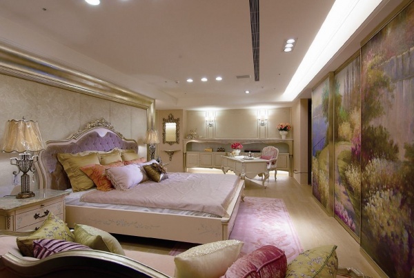 豪华复古欧式卧室全貌设计效果图