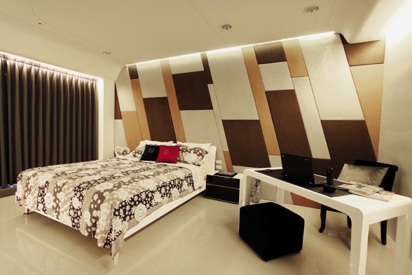 现代风格卧室床头背景墙创意设计图