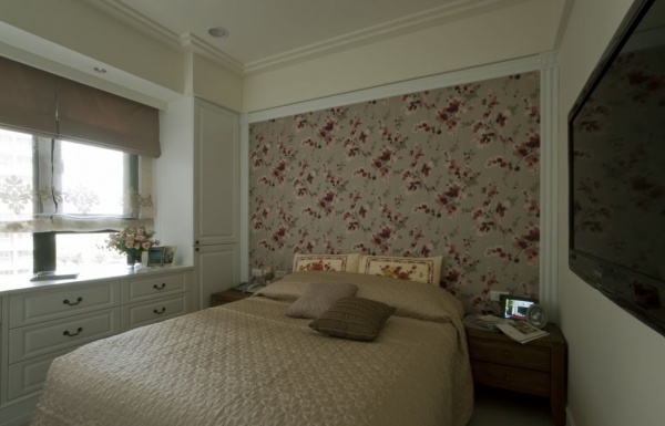 简欧风格卧室床头背景墙设计效果图