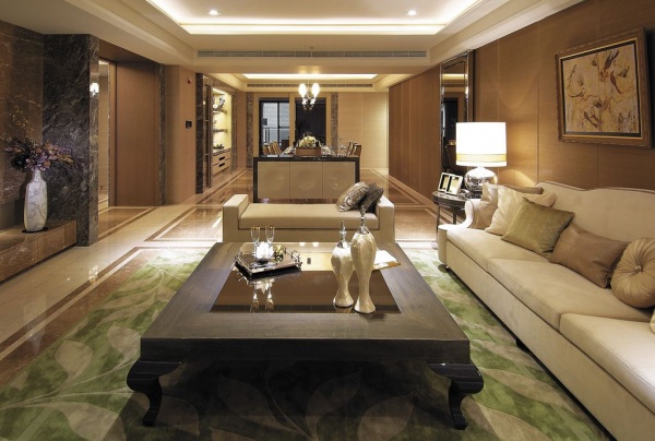 现代轻奢华优雅三居室设计装修效果图