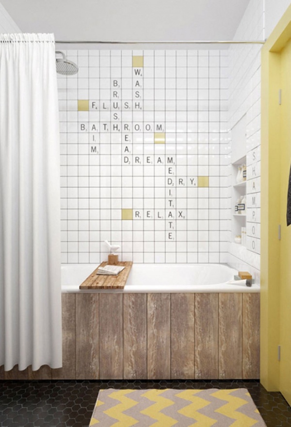 北欧风格浴室创意背景墙设计图