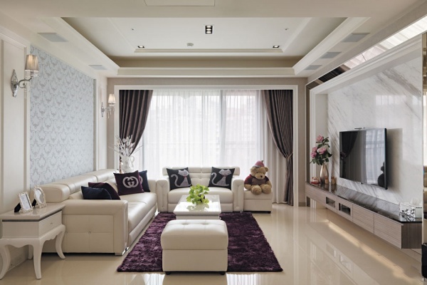 120平时尚现代风格三居室设计效果图片