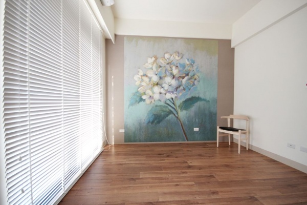 现代日式室内墙绘效果图