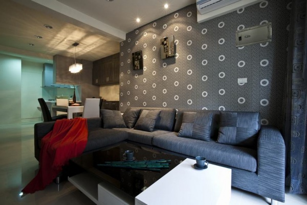 现代灰色之家客厅沙发装修