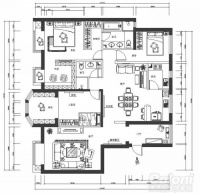 中国铁建·花语城-现代简约-三居室