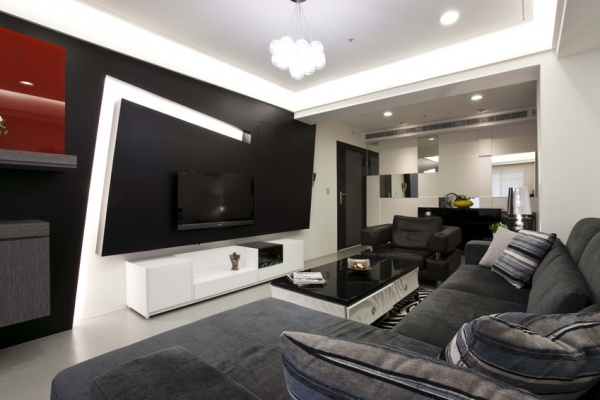 现代设计客厅电视背景墙效果图