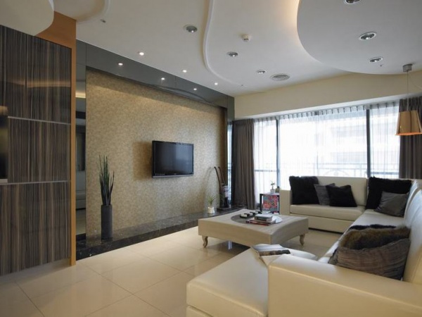 120平米现代三居室室内空间装饰设计图片