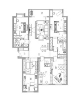 紫金长安 四居室 简欧风格