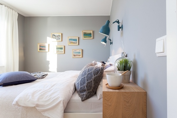 北欧挪威风格淡蓝色卧室装修