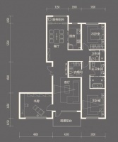 中粮祥云 三居室 中式风格