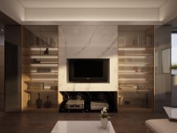 现代实木风格三居效果图片