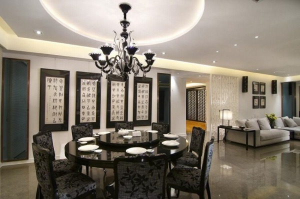 中式现代餐厅室内家装效果图