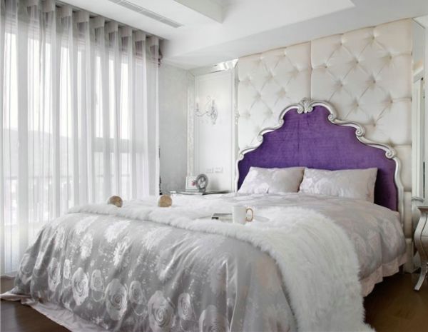 欧式时尚设计卧室白色窗帘