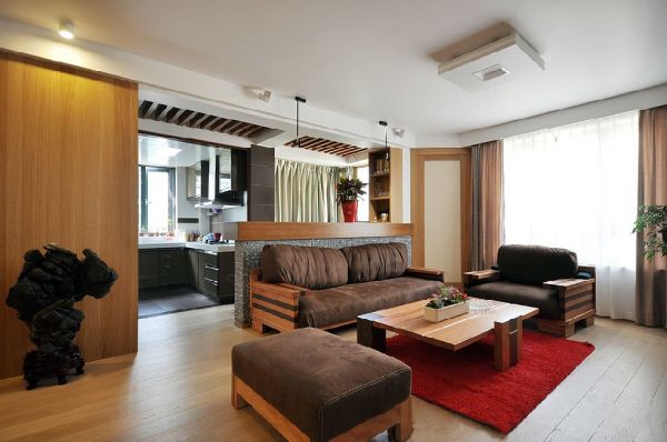 日式现代两居室设计装修效果图