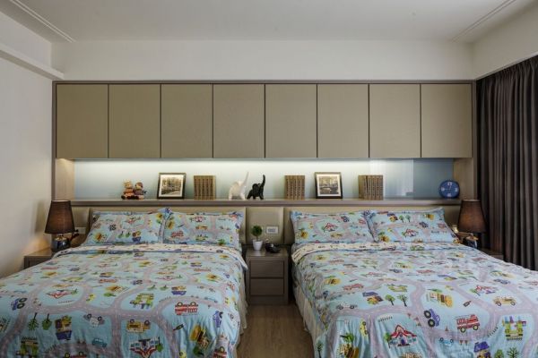 现代家居双人床儿童房装修设计