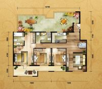 永定河孔雀城三居室简欧