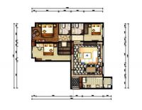 现代前卫—润泽公馆—三居室