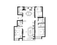 世华水岸-简约风格-三居室