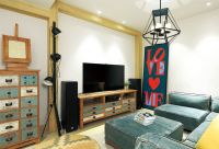 混搭风格两居室效果图