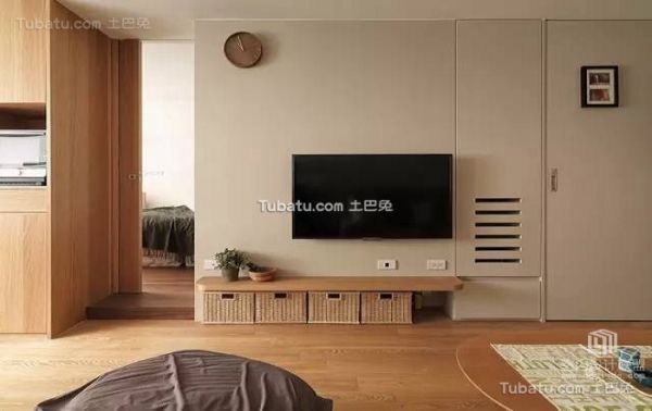 日式家居公寓电视背景墙设计效果图