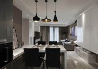 现代灰色主题三居装潢