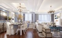 美式简约风格别墅室内设计效果图