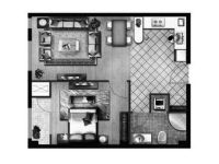 混搭风格打造别具一格125㎡