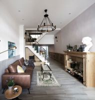 乡村美式风格客厅室内设计效果图