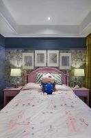 蓝灰色混搭三居家装效果图