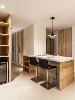 现代原木二居家装效果图