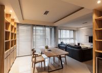 现代原木二居家装效果图