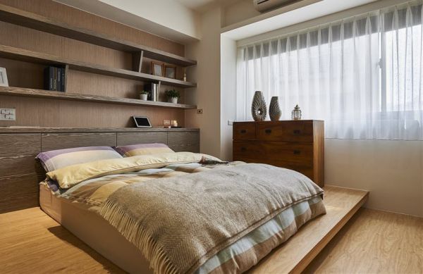 现代日式设计卧室窗帘欣赏