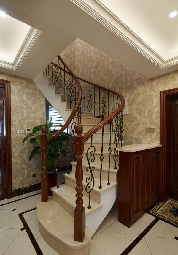 欧式现代别墅室内楼梯图片