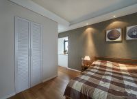 现代原木三居装潢效果图