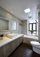 现代原木三居装潢效果图