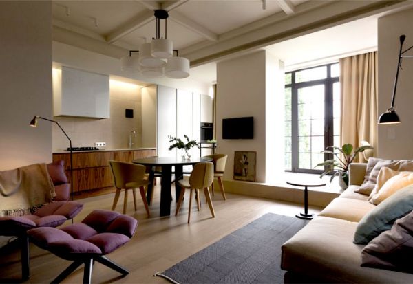一居室现代简约公寓效果图