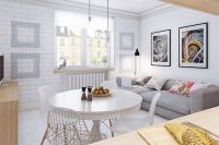 清新北欧风格一居室效果图