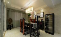 135平米中式现代三居室设计装饰效果图