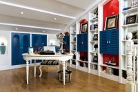 豪华蓝白地中海复式家装效果图