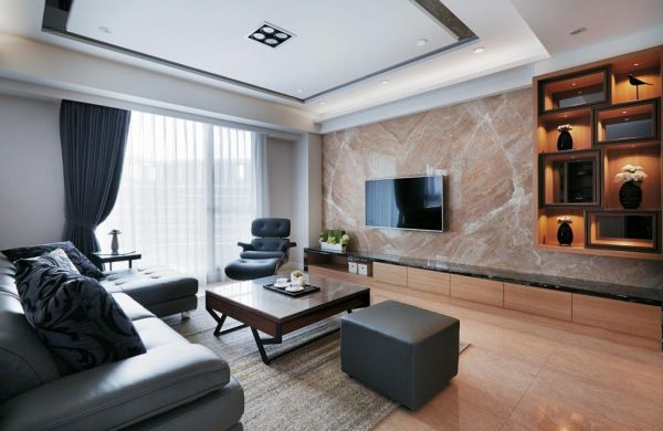 现代美式设计客厅电视背景墙
