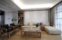 110平现代原木三居装潢案例