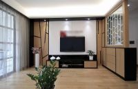 110平现代原木三居装潢案例