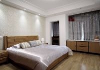 110平现代原木三居装潢案例