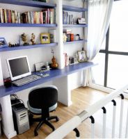 可爱蓝白地中海复式家居装修