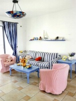 可爱蓝白地中海复式家居装修